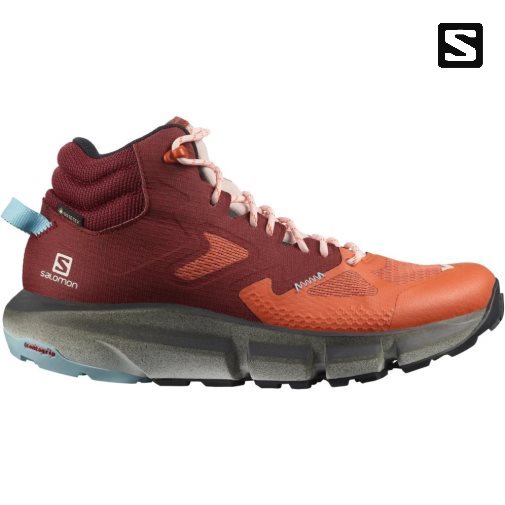 Red / Orange Salomon Predict Hike Mid GTX Women's Hiking Boots | PH 90164Y